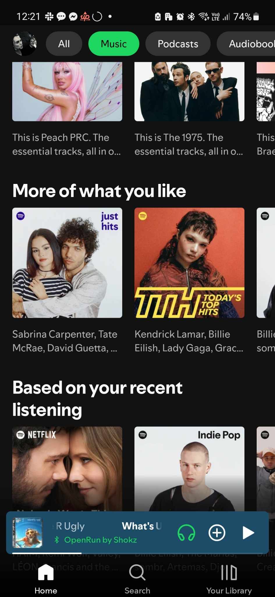 My Spotify Home Screen